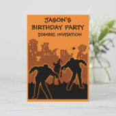 Boys Zombie Invitation d'anniversaire (Debout devant)