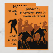 Boys Zombie Invitation d'anniversaire (Devant / Derrière)