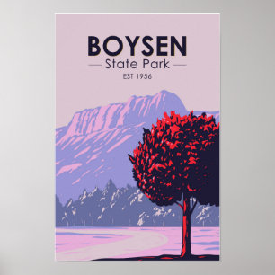 Boysen State Park Wyoming Retro Poster