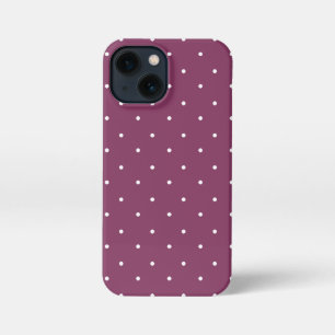 Boysenberry en witte Polka Dots Telefoon Cases iPhone 13 Mini Hoesje
