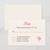 Boysenberry Floral RSVP Response Kaart (Voorkant / Achterkant)