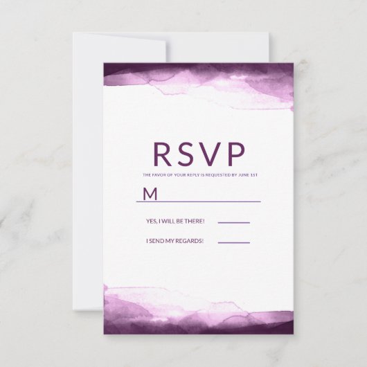 Boysenberry Purple Aquarelle Chic Moderne RSVP (Devant)