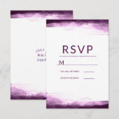 Boysenberry Purple Aquarelle Chic Moderne RSVP (Devant / Derrière)