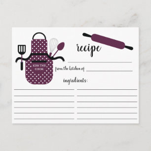 Boysenberry White Apron Kitchen Tools Recipcard Briefkaart
