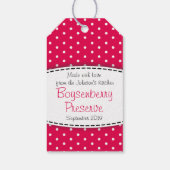 Boysenberryjam of geconserveerd rood fruit label cadeaulabel (Achterkant)
