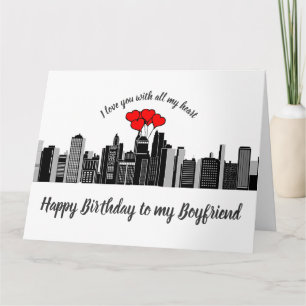 Boyvriend Birthday hou van mijn hartstadstreinen Kaart