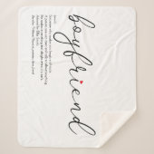 Boyvriend Definition Red Heart Elegant Script Sherpa Deken (Voorkant)