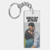 Boyvriend foto zwarte 3d tekst sleutelhanger (Voorkant Links)