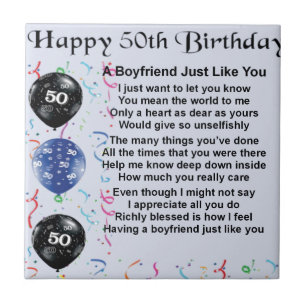Boyvriend gedicht 50ste verjaardag tegeltje