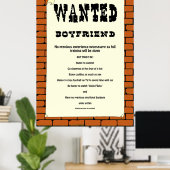 Boyvriend Gezocht Poster. Poster (Thuiskantoor)