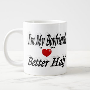 Boyvriend grappige citaat zwarte tekst extra grote beker