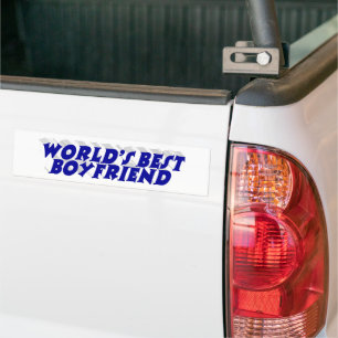 Boyvriend met blauwe typografie bumpersticker