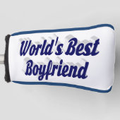 Boyvriend met donkerblauw script golfheadcover (Voorkant)