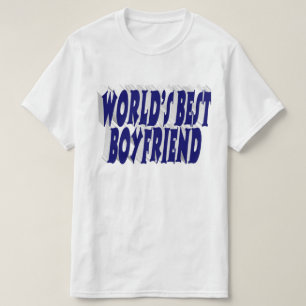 Boyvriend met donkerblauwe typografie t-shirt