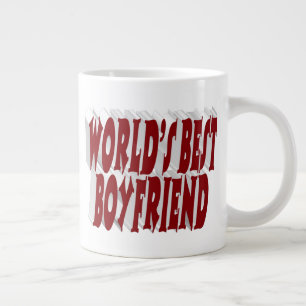 Boyvriend met een rubberen halve typografie extra grote beker