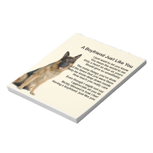 Boyvriend Poem - German Shepherd Notitieblok (Gedraaid)