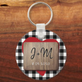 Boyvriend vriendin koppel initialen gepersonalisee sleutelhanger (Voorkant)