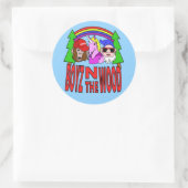 Boyz in het hout ronde sticker (Tas)