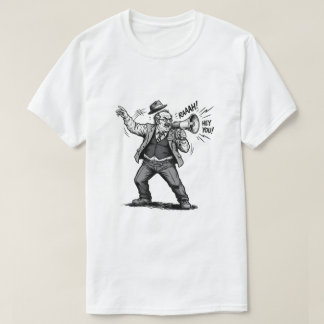 Boze Baas Megafon Hé Jij Retro Strip Grafisch T-shirt