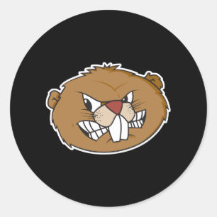 boze beaver ronde sticker