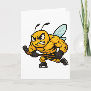 Boze Bij IJshockey Speler Sterk Insect Kaart