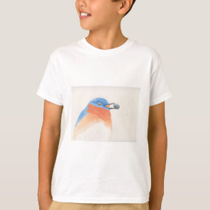 boze blauwe vogel met blauwe bes t-shirt