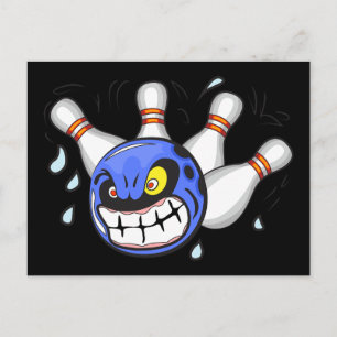 Boze Bowlingbal, Grappige Sport Briefkaart