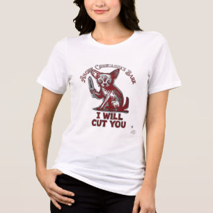 Boze Chihuahua Ik Zal Je Snijden Dames Biologische Tri-Blend Shirt