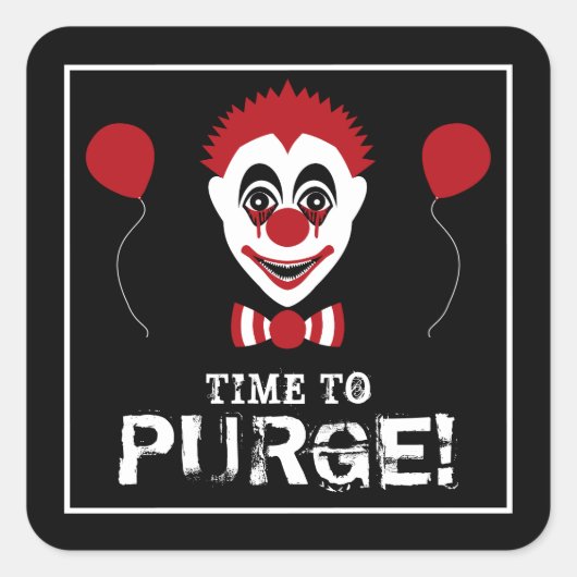 Boze clown, Halloween Vierkante Sticker (Voorkant)