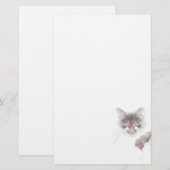 Boze Cute Kattengezicht Schets Briefpapier (Voorkant / Achterkant)