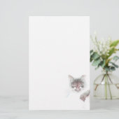 Boze Cute Kattengezicht Schets Briefpapier (Staand voorkant)