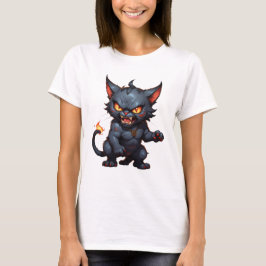 Boze demon kat schattige grappige boze kat t-shirt
