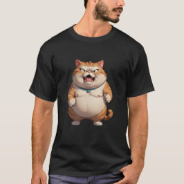 Boze dikke kat schattige grappige boze kat t-shirt