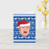 Boze Donald Trump Kerst Kaart (Gele Bloem)