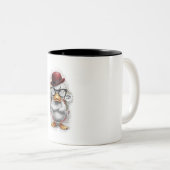 Boze eend met pet tweekleurige koffiemok (Voorkant rechts)