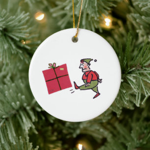 Boze Elf ronde keramische kerstbal Keramisch Ornament