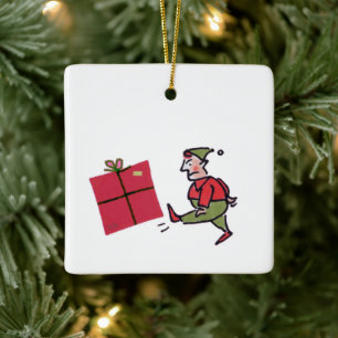 Boze Elf vierkante keramische ornament