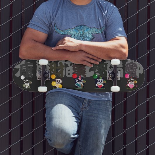 Boze gezicht panda 5 Goden Skateboard (Buiten 3)