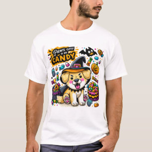 Boze Halloween-hond in heksenhut: Afblijven van mi T-shirt