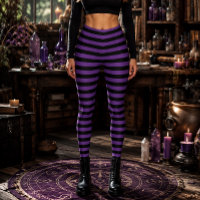 Boze Heks Paars en Zwart Gestreepte Halloween