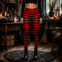 Boze Heks Rood en Zwart Gestreept Halloween