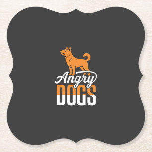 Boze Honden Vector Mascotte Kartonnen Onderzetters