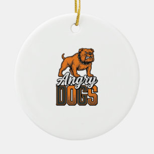 Boze Honden Vintage Bulldog Typografie Design_1 Keramisch Ornament