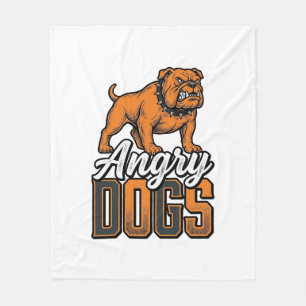 Boze Honden Vintage Bulldog Typografie Ontwerp_1 Fleece Deken