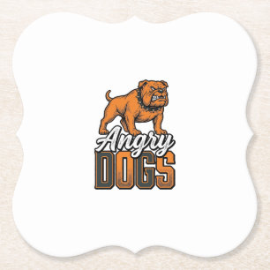 Boze Honden Vintage Bulldog Typografie Ontwerp_1 Kartonnen Onderzetters