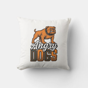 Boze Honden Vintage Bulldog Typografie Ontwerp_1 Kussen