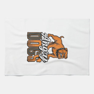 Boze Honden Vintage Bulldog Typografie Ontwerp_1 Theedoek