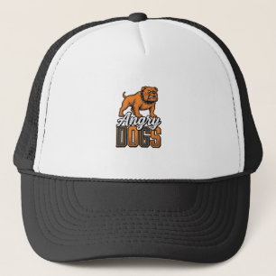 Boze Honden Vintage Bulldog Typografie Ontwerp_1 Trucker Pet