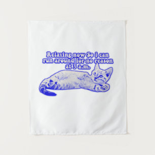 Boze kat meme voor katteneigenaren en kattenliefhe wandkleed