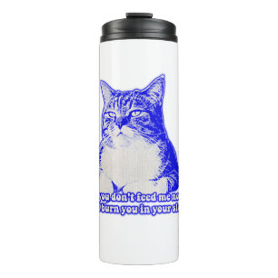 Boze kat meme voor kattenliefhebbers en katteneige thermosbeker